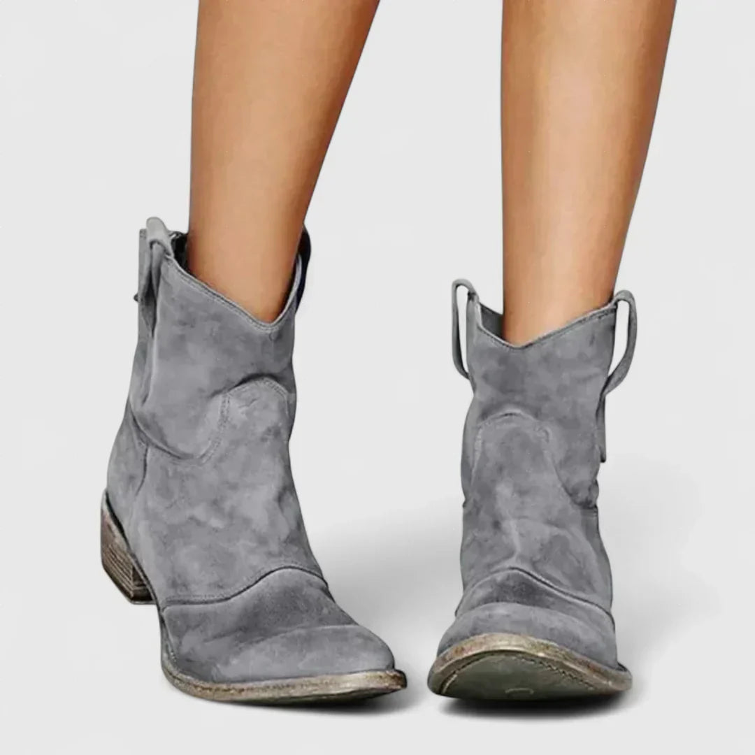 Sloboda - Cowboy čizme u retro stilu, do gležnja, s elegantnim završetkom
